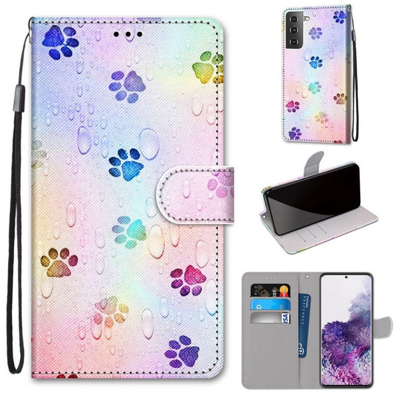 Etui Folio Samsung Galaxy S21 Plus 5G Ślady Na Deszczu Etui Ochronne