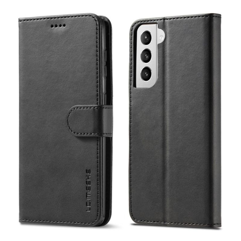 Etui Folio Samsung Galaxy S21 Plus 5G Szary Czarny Lc.Imeeke Efekt Skóry Etui Ochronne