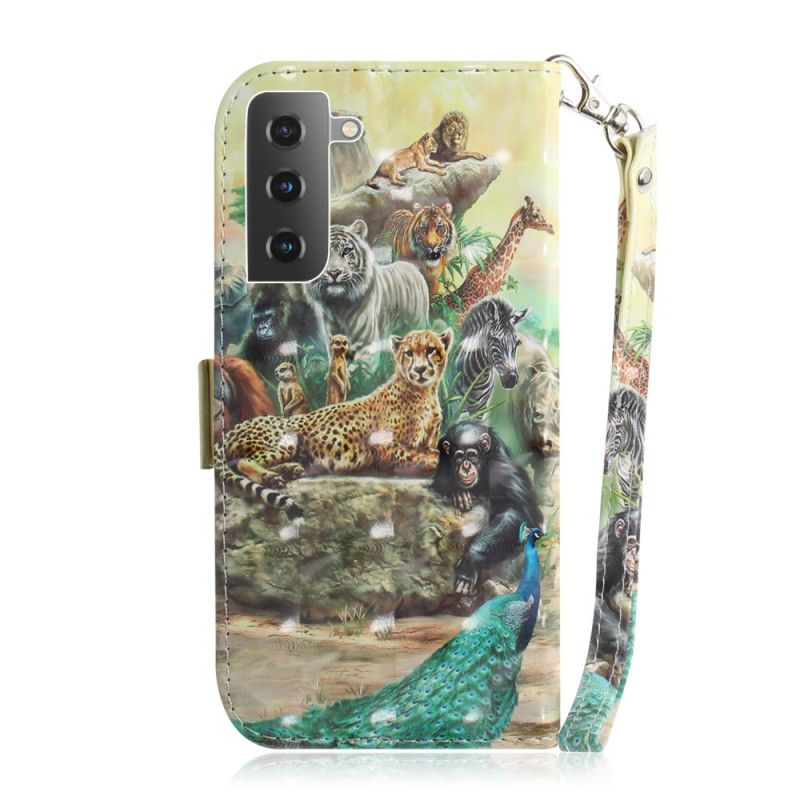 Etui Folio Samsung Galaxy S21 Plus 5G Zwierzęta Safari W Stringach