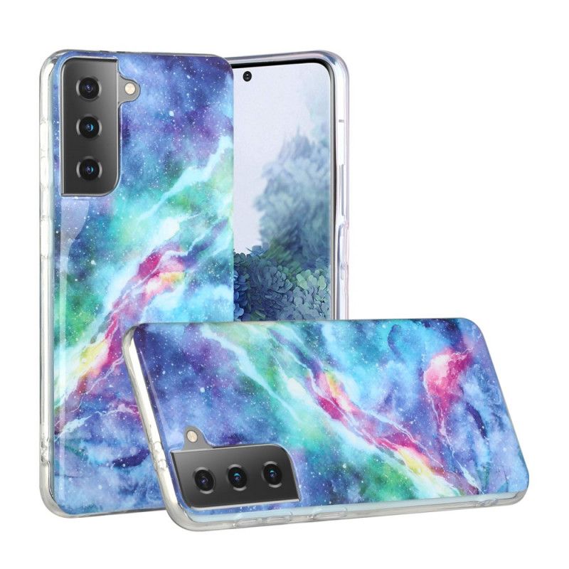 Etui Samsung Galaxy S21 Plus 5G Biały Czarny Zaczarowany Marmur