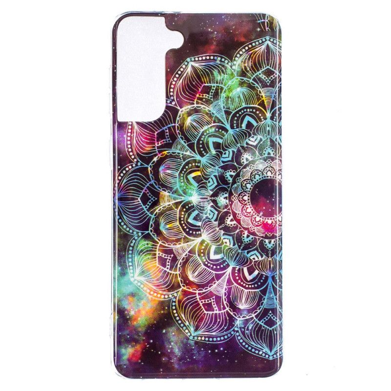 Etui Samsung Galaxy S21 Plus 5G Czerwony Czarny Fluorescencyjna Seria Kwiatowa