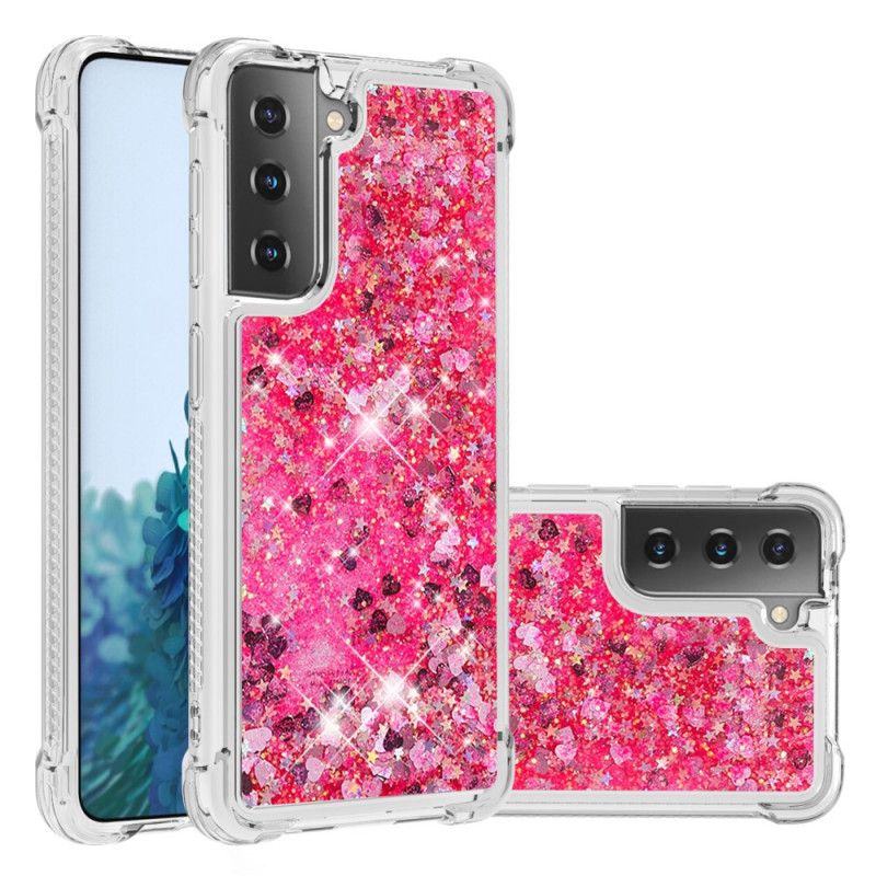 Etui Samsung Galaxy S21 Plus 5G Magenta Biały Pożądanie Blasku Etui Ochronne