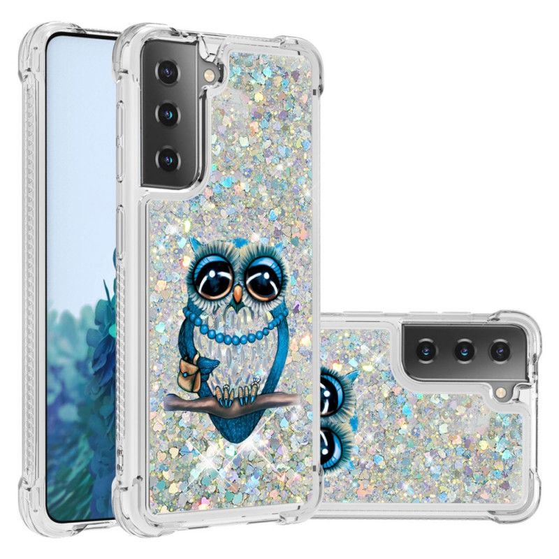 Etui Samsung Galaxy S21 Plus 5G Panna Brokatowa Sowa Etui Ochronne