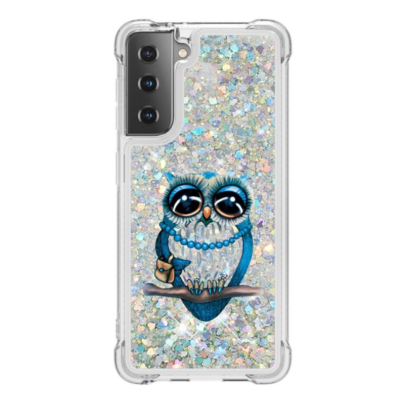 Etui Samsung Galaxy S21 Plus 5G Panna Brokatowa Sowa Etui Ochronne