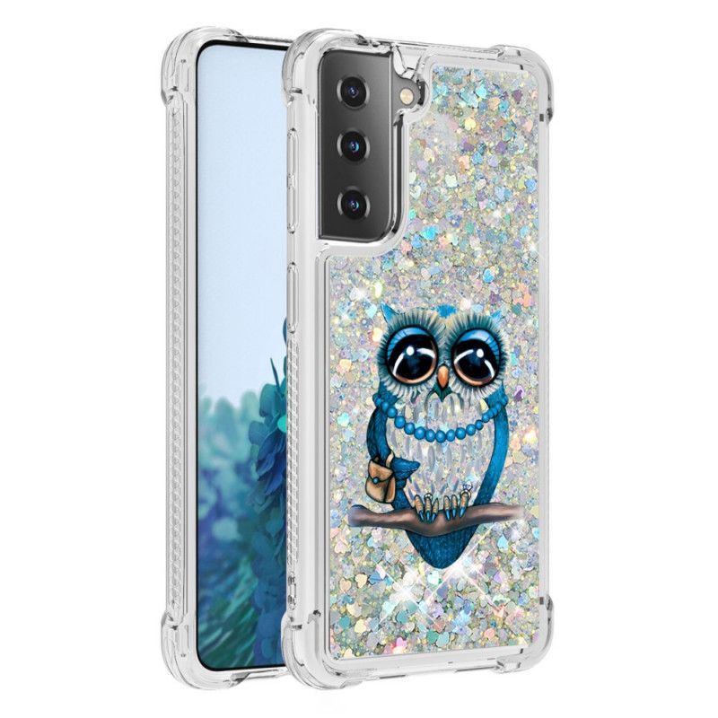 Etui Samsung Galaxy S21 Plus 5G Panna Brokatowa Sowa Etui Ochronne