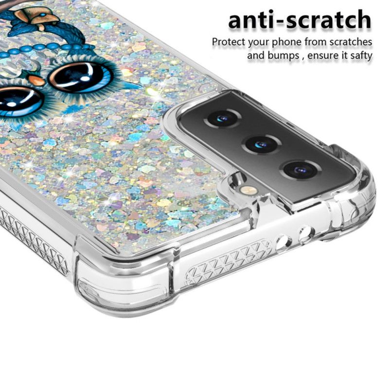 Etui Samsung Galaxy S21 Plus 5G Panna Brokatowa Sowa Etui Ochronne