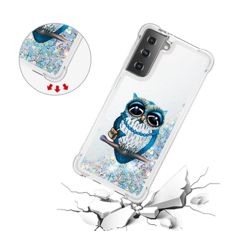 Etui Samsung Galaxy S21 Plus 5G Panna Brokatowa Sowa Etui Ochronne