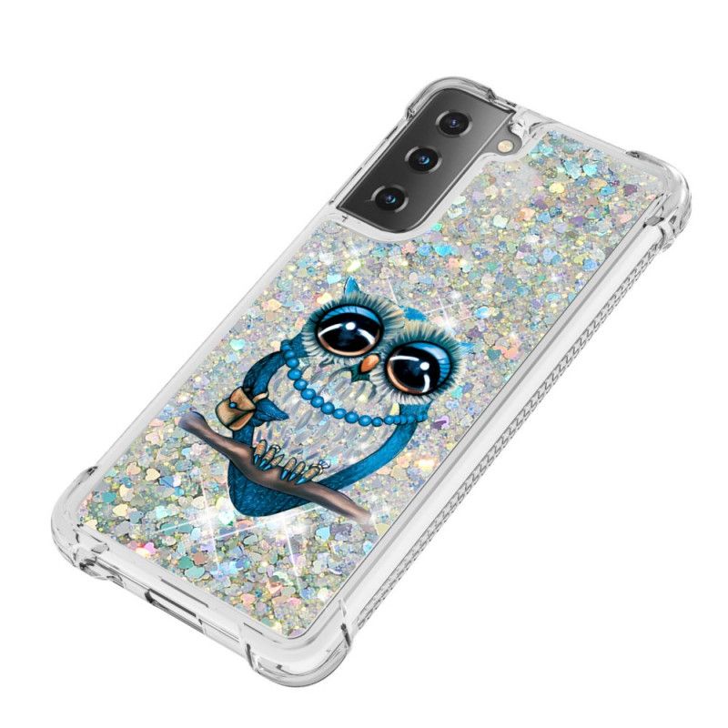 Etui Samsung Galaxy S21 Plus 5G Panna Brokatowa Sowa Etui Ochronne