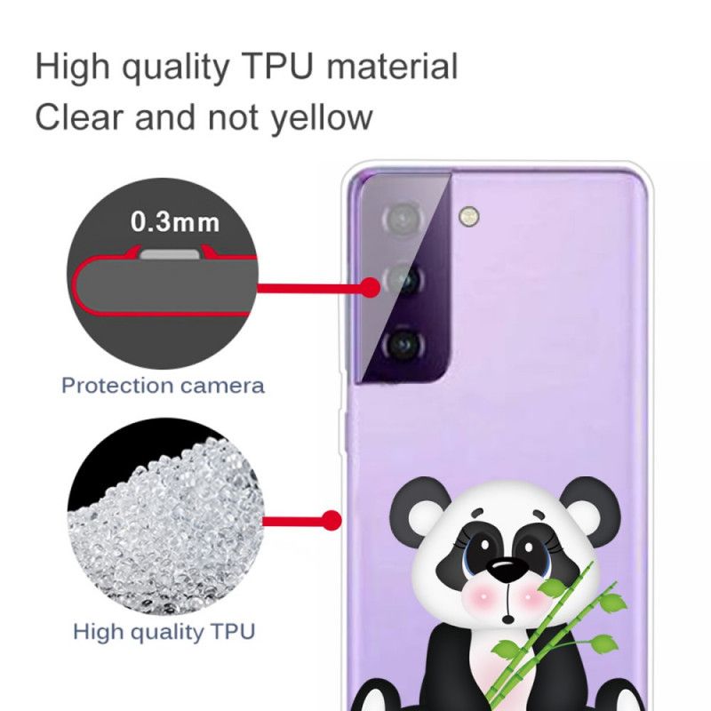 Etui Samsung Galaxy S21 Plus 5G Przezroczysta Smutna Panda Etui Ochronne