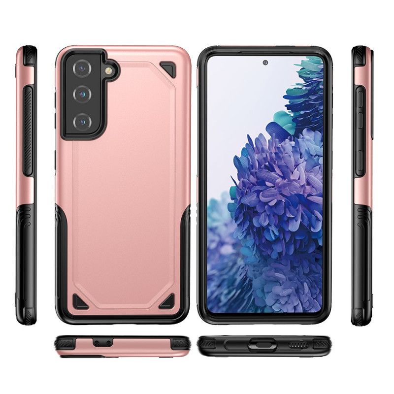 Etui Samsung Galaxy S21 Plus 5G Szary Czarny Zbroja Z Efektem Metalu