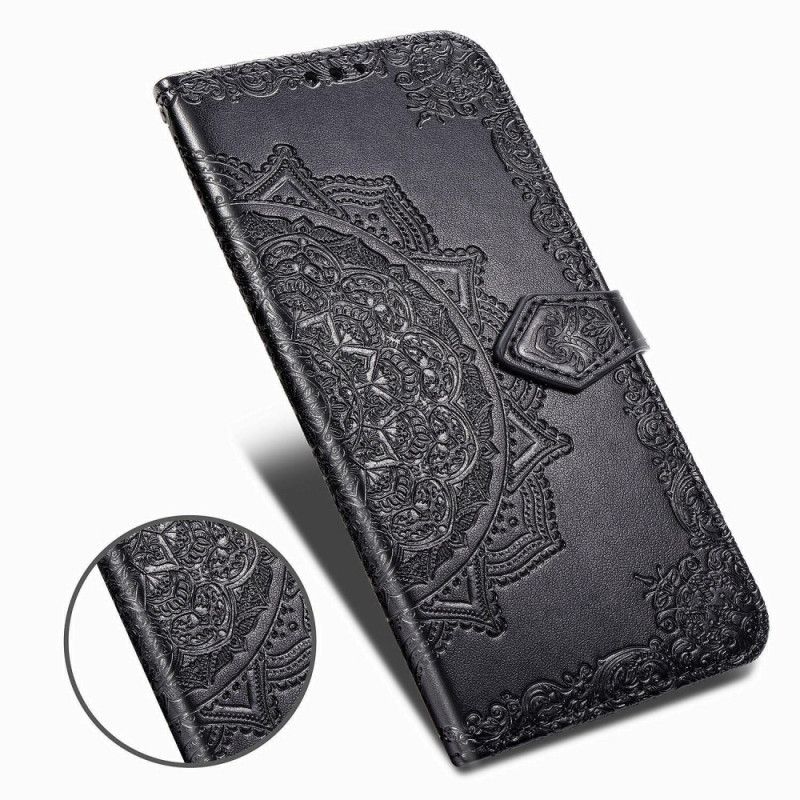 Etui Folio Samsung Galaxy M21 Szary Czarny Mandala W Średnim Wieku