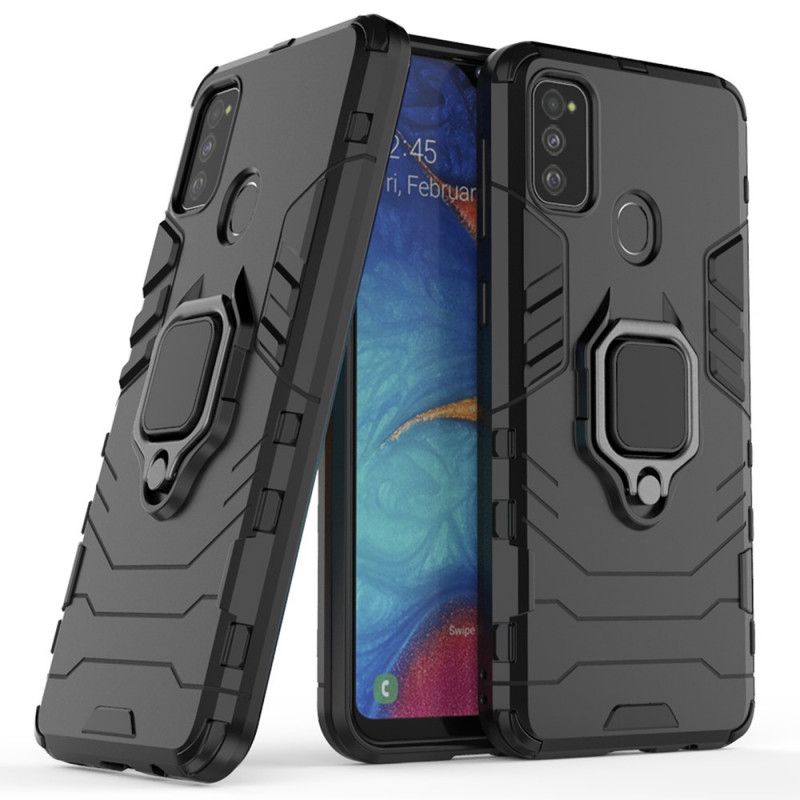 Etui Samsung Galaxy M21 Czerwony Czarny Pierścień Oporowy