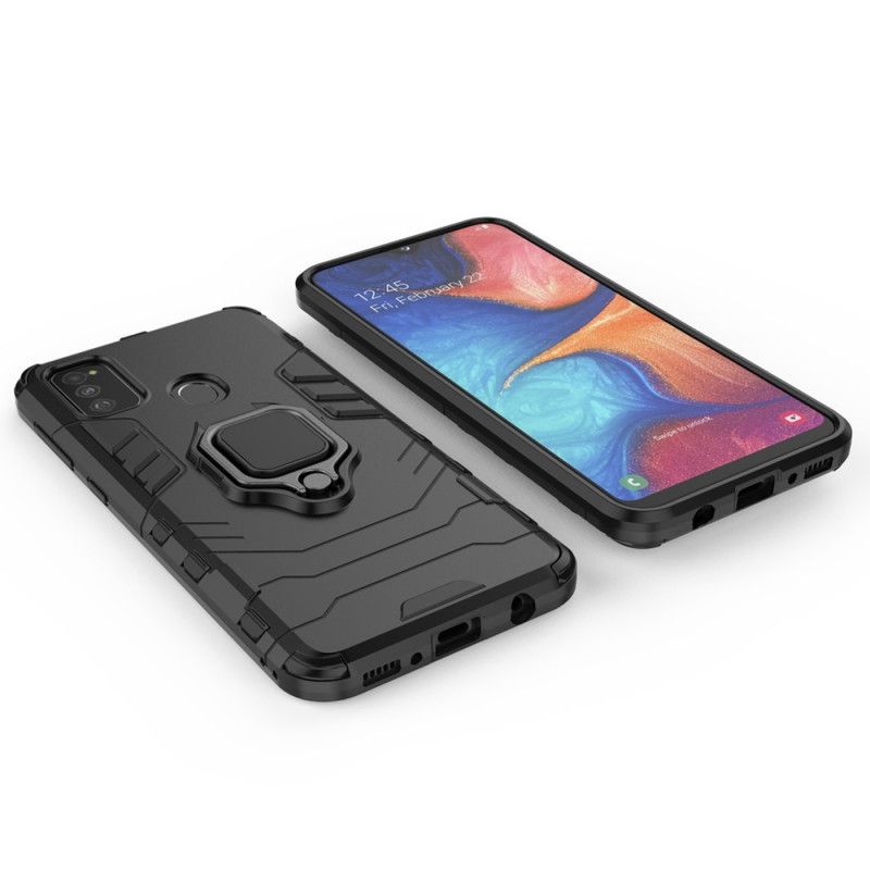 Etui Samsung Galaxy M21 Czerwony Czarny Pierścień Oporowy