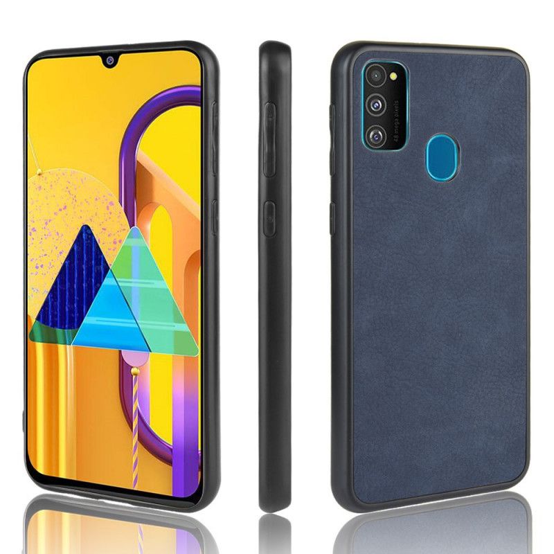 Etui Samsung Galaxy M21 Granatowy Czarny Efekt Skóry Premium