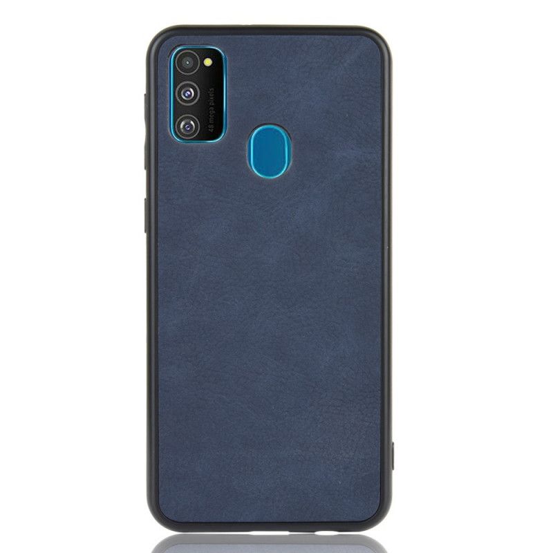 Etui Samsung Galaxy M21 Granatowy Czarny Efekt Skóry Premium