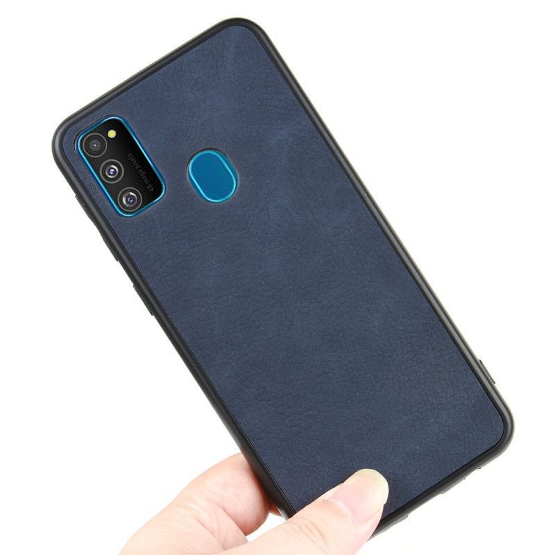 Etui Samsung Galaxy M21 Granatowy Czarny Efekt Skóry Premium