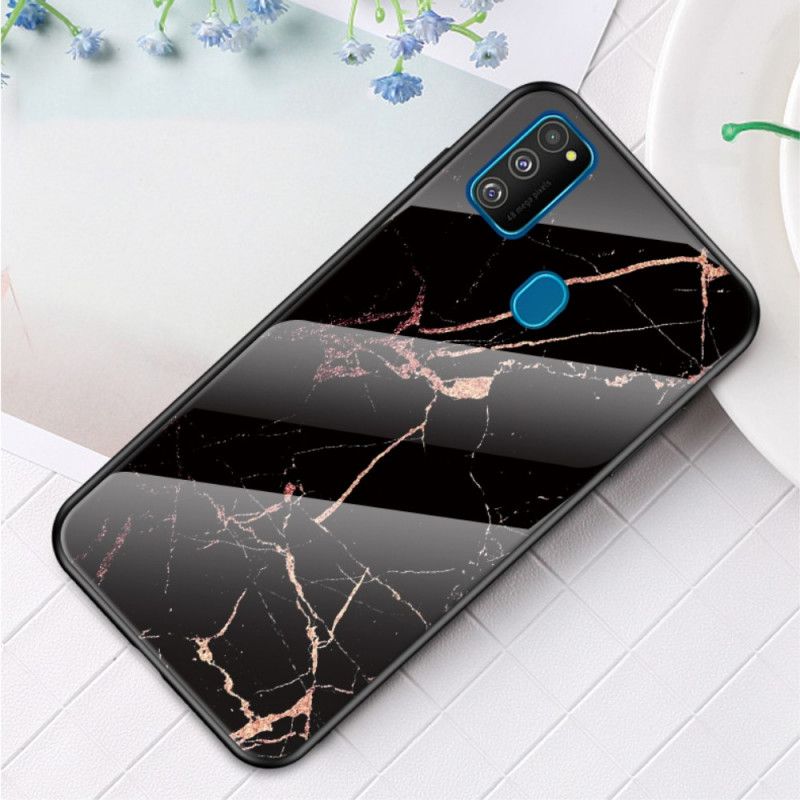 Etui Samsung Galaxy M21 Szary Czarny Szkło Hartowane W Kolorze Premium