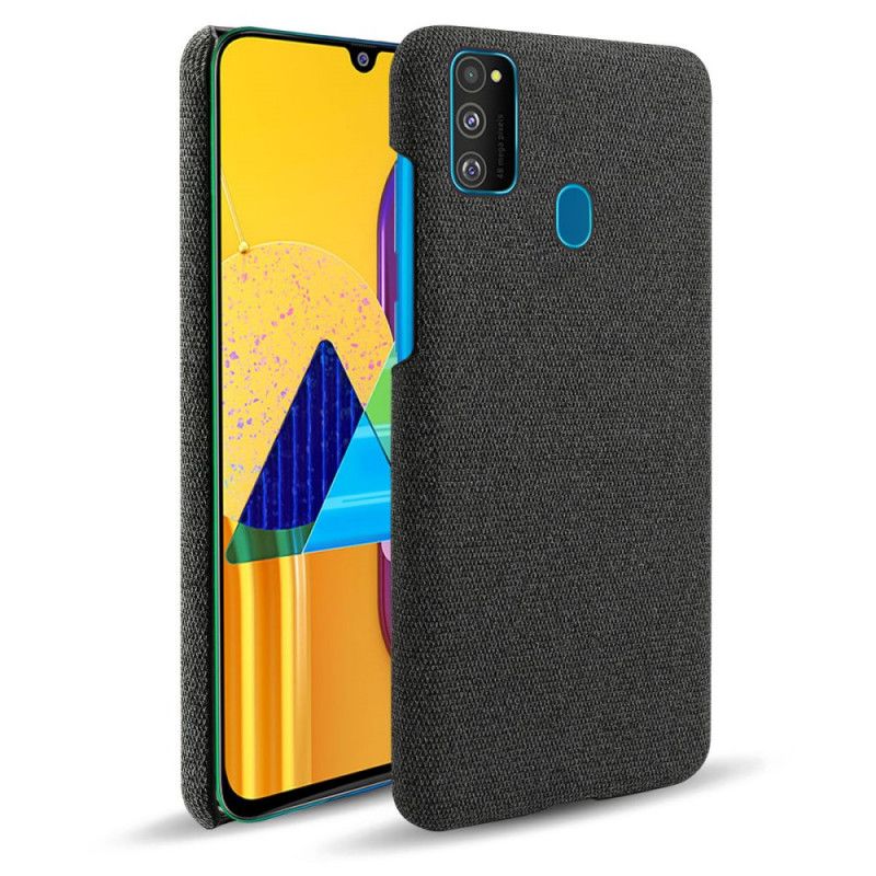 Etui Samsung Galaxy M21 Szary Czarny Tekstura Tkaniny Ksq