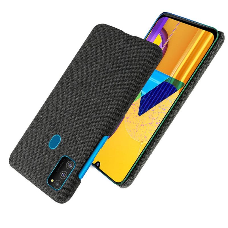 Etui Samsung Galaxy M21 Szary Czarny Tekstura Tkaniny Ksq