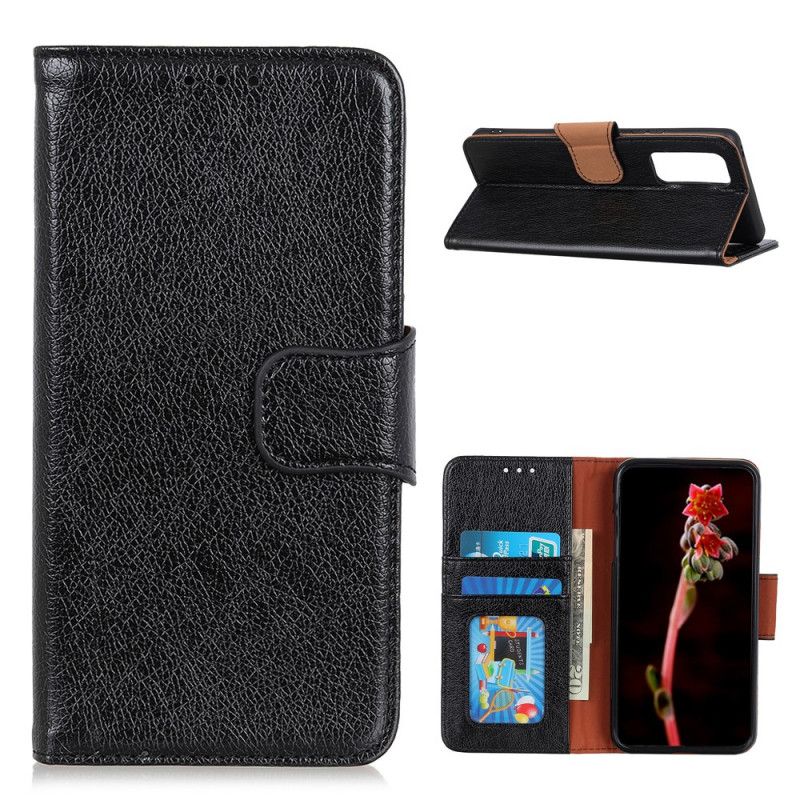 Etui Folio OnePlus 9 Czerwony Czarny Dwoina Ze Skóry Nappa Etui Ochronne