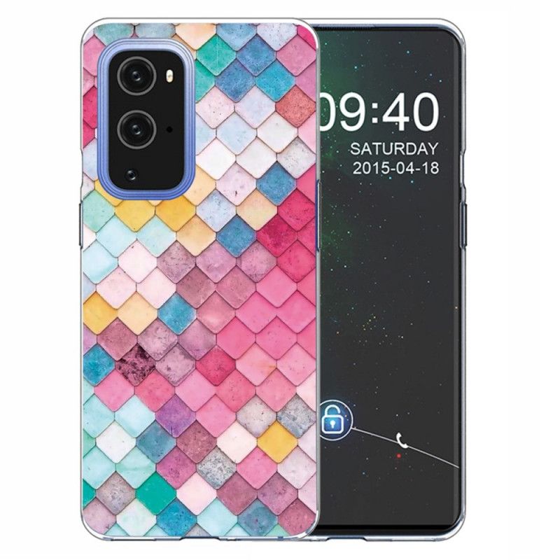 Etui OnePlus 9 Ciemnoczerwony Różowy Malowanie