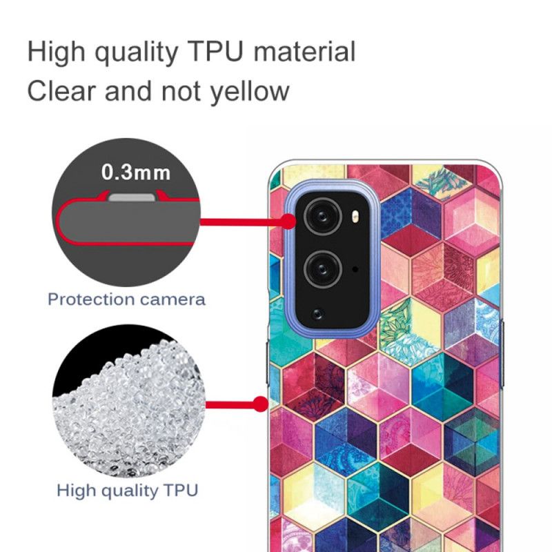 Etui OnePlus 9 Ciemnoczerwony Różowy Malowanie