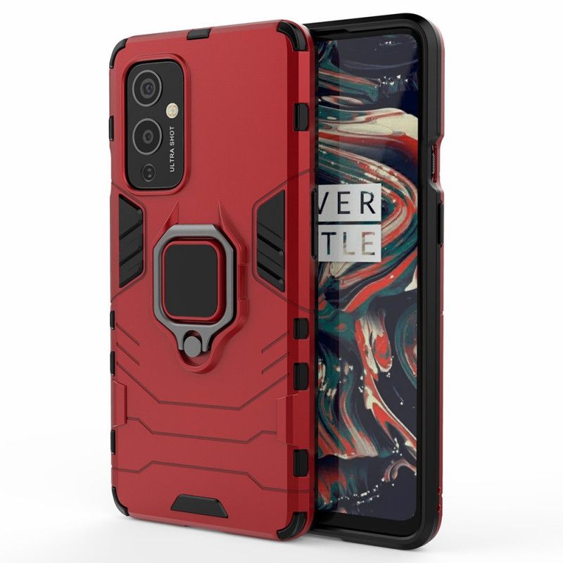 Etui OnePlus 9 Czerwony Czarny Pierścień Oporowy