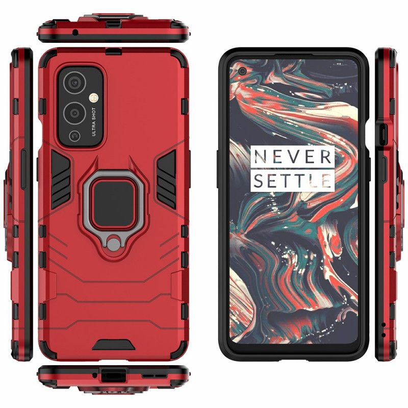 Etui OnePlus 9 Czerwony Czarny Pierścień Oporowy