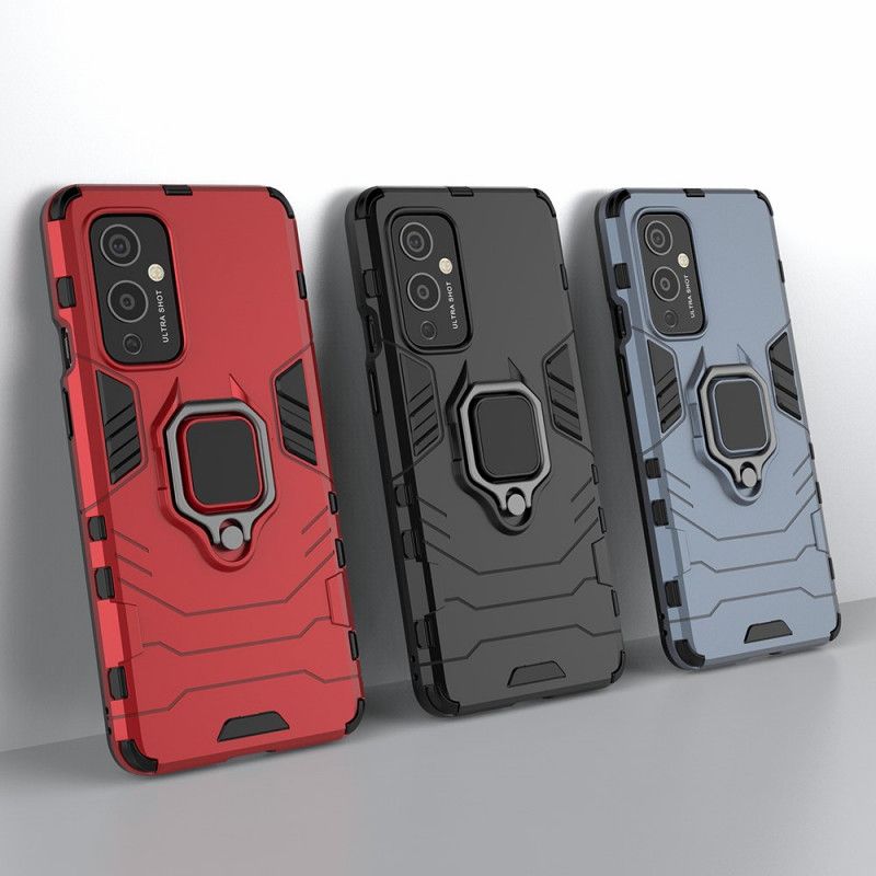 Etui OnePlus 9 Czerwony Czarny Pierścień Oporowy