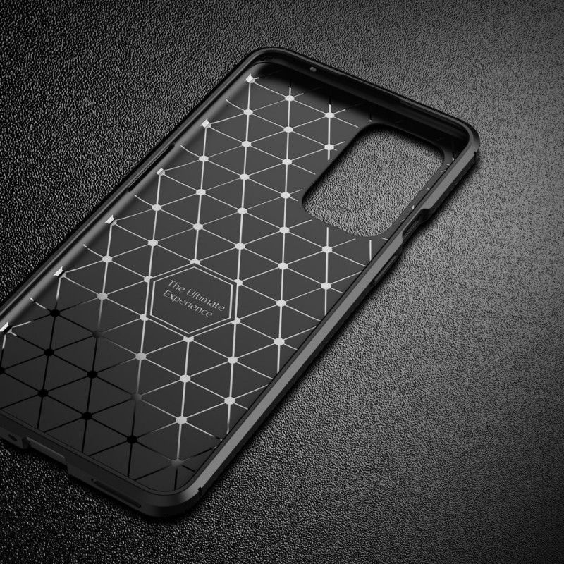 Etui OnePlus 9 Granatowy Czarny Elastyczna Tekstura Włókna Węglowego Etui Ochronne