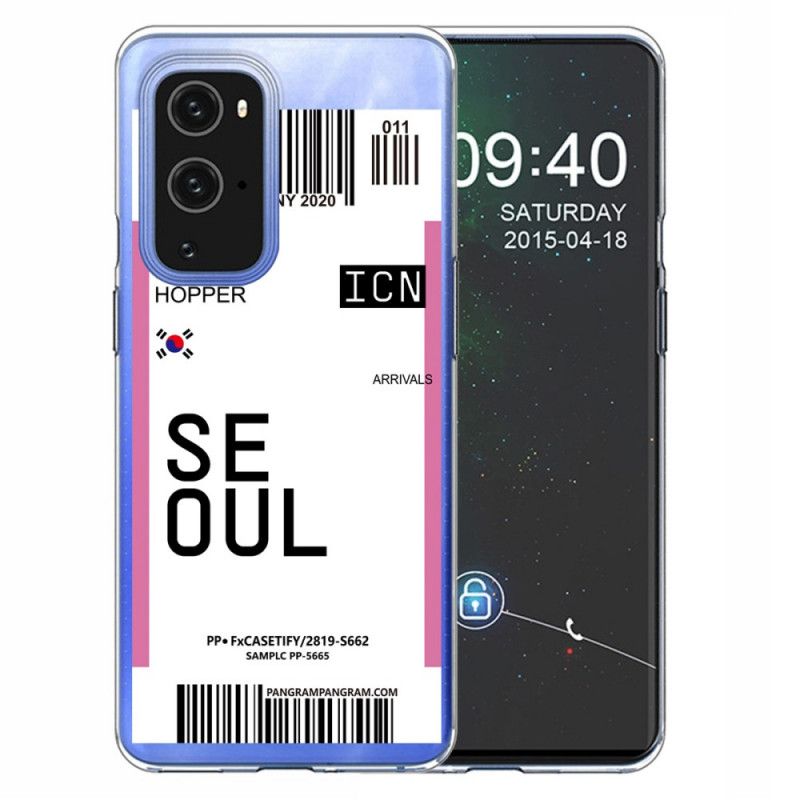 Etui OnePlus 9 Różowy Magenta Karta Pokładowa Do Seulu