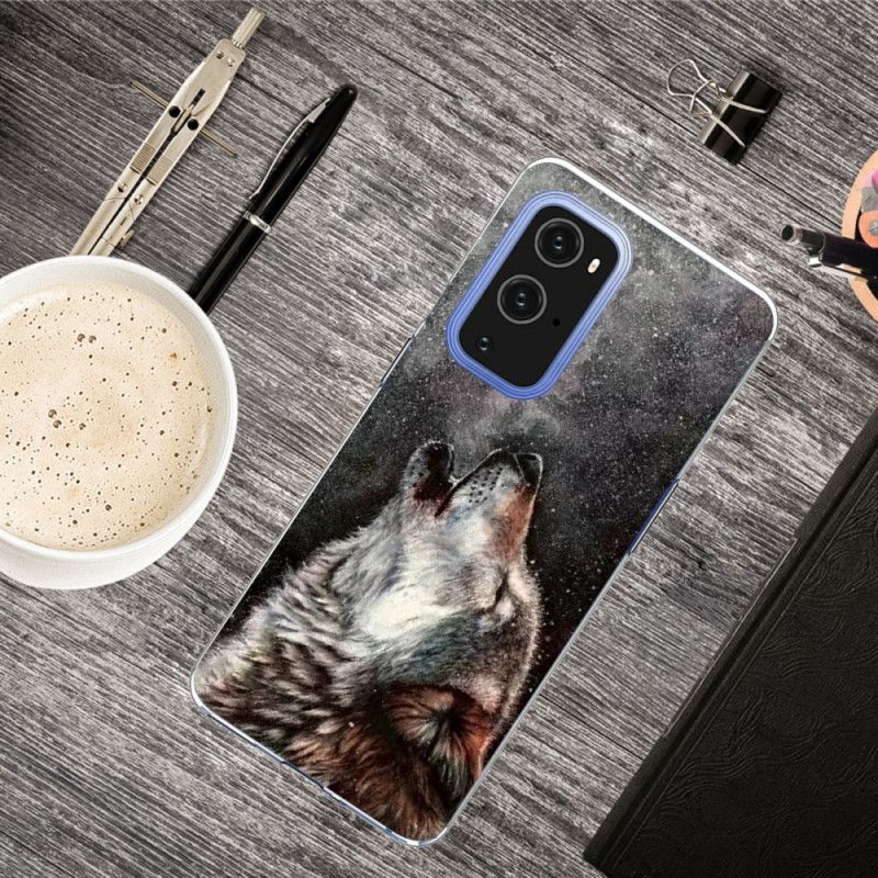 Etui OnePlus 9 Szary Czarny Wysublimowany Wilk