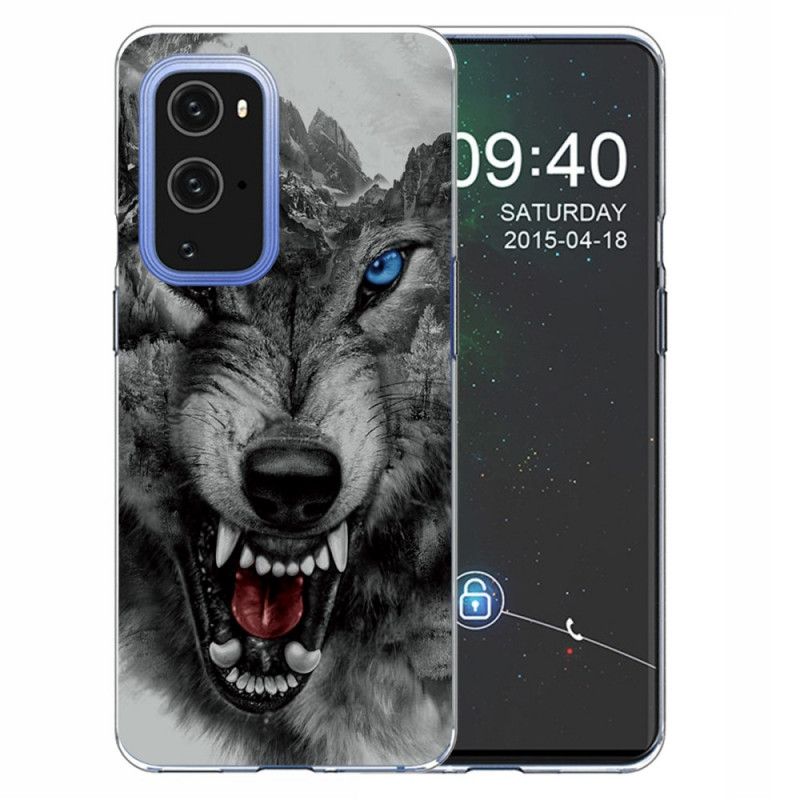 Etui OnePlus 9 Szary Czarny Wysublimowany Wilk