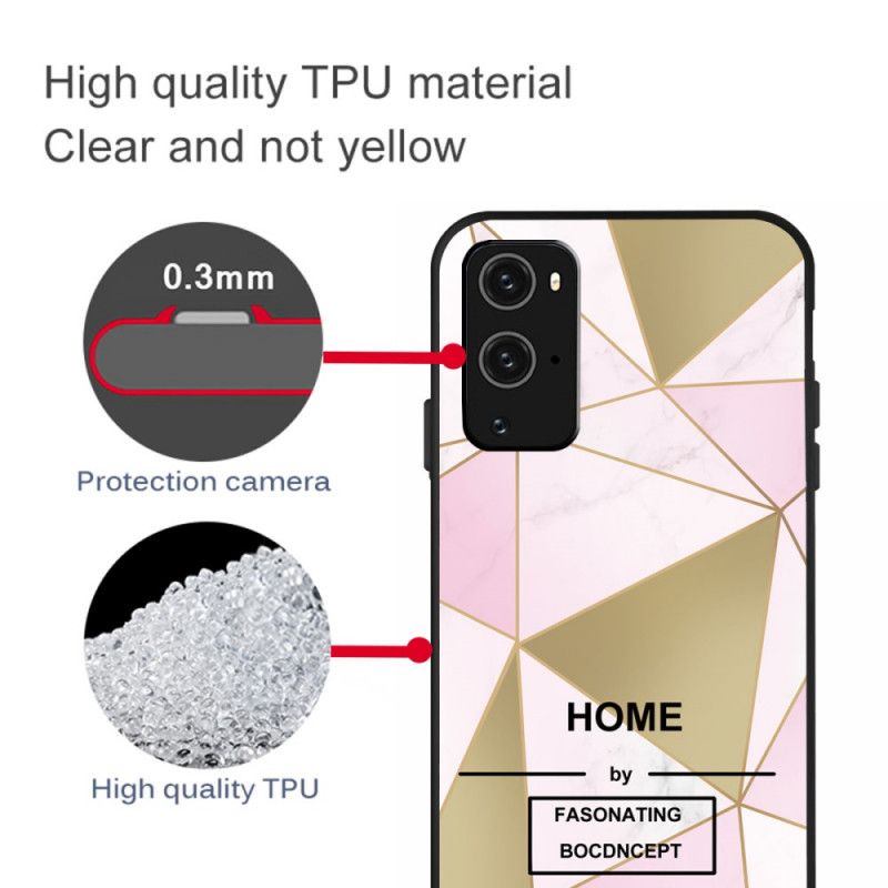 Futerały OnePlus 9 Różowy Biały Etui na Telefon Stylizowany Marmur