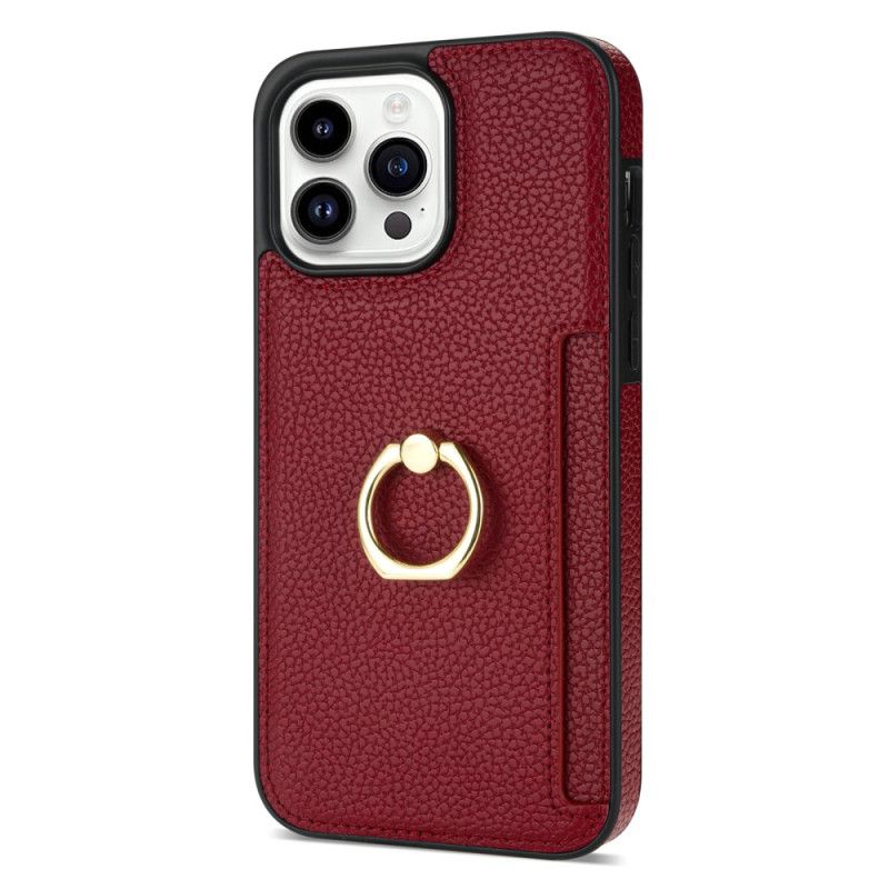 Etui Do iPhone 16 Pro Etui Na Karty I Stojak Z Efektem Skóry