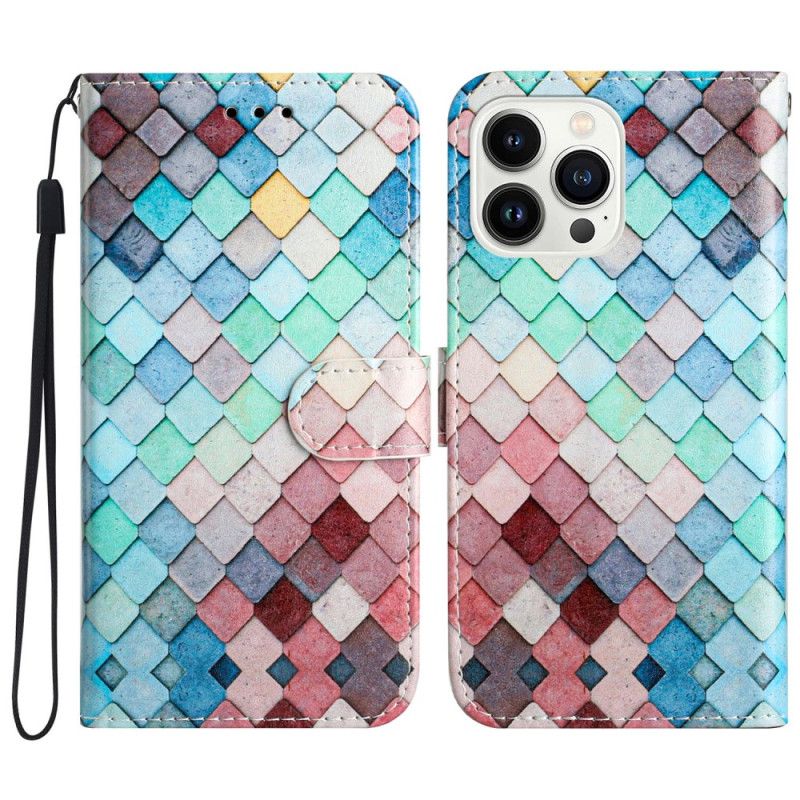 Etui Folio Do iPhone 16 Pro Kratki Paskowe