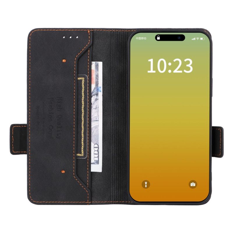 Etui Folio Do iPhone 16 Pro Podwójne Zapięcie W Stylu Retro