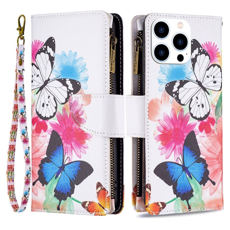 Etui Folio Do iPhone 16 Pro Portfel Z Dwoma Motylami