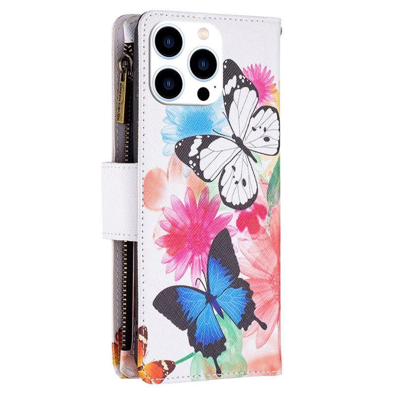 Etui Folio Do iPhone 16 Pro Portfel Z Dwoma Motylami