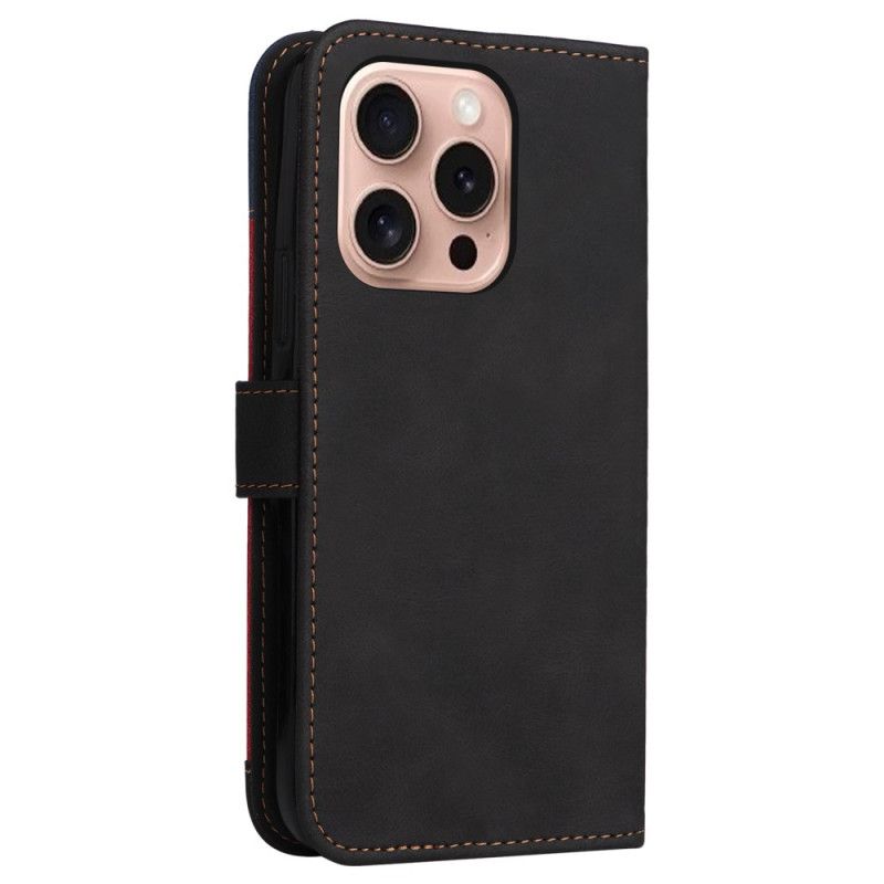 Etui Folio Do iPhone 16 Pro Trójkolorowy Z Paskiem