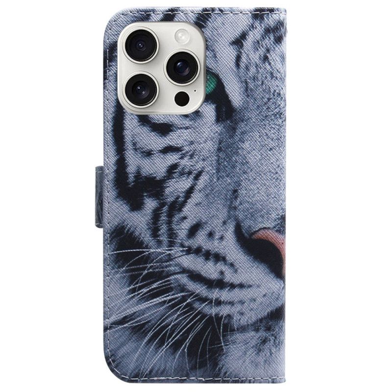 Etui Folio iPhone 16 Pro Biały Tygrys