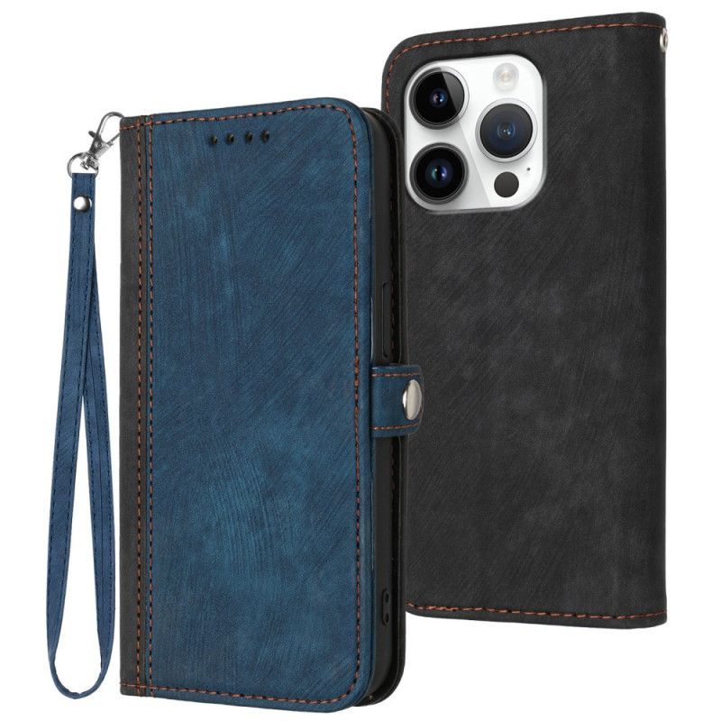 Etui Folio iPhone 16 Pro Dwukolorowy Pasek