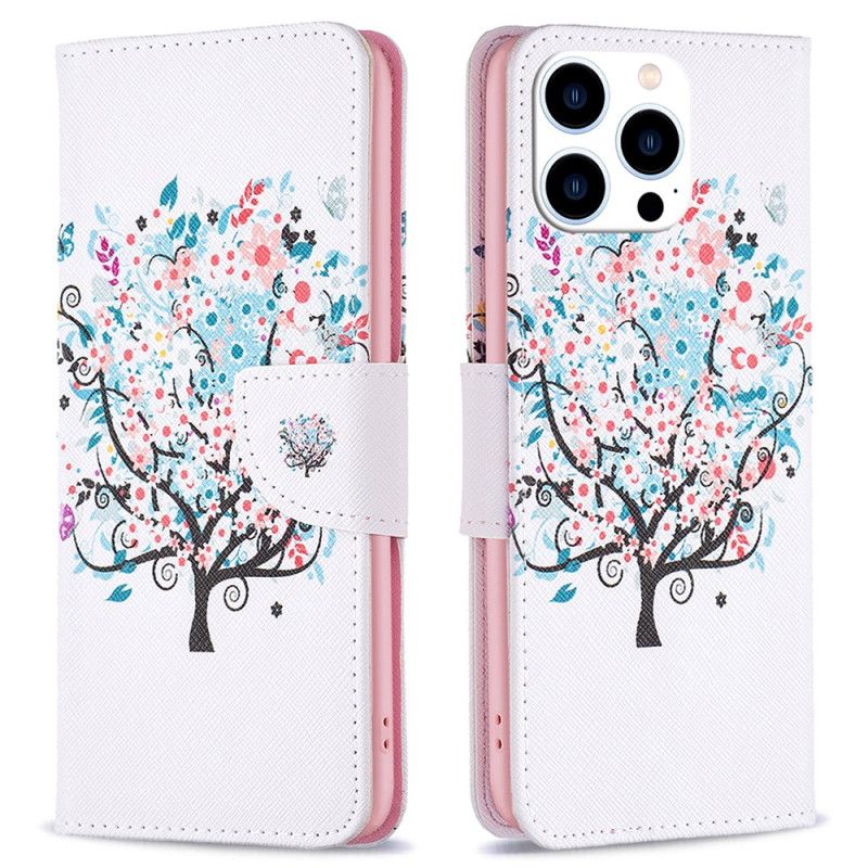 Etui Folio iPhone 16 Pro Kwitnące Drzewo Etui Ochronne