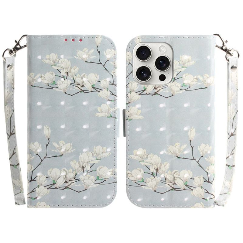 Etui Folio iPhone 16 Pro Magnolie Z Paskiem Etui Ochronne