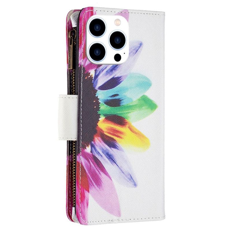 Etui Folio iPhone 16 Pro Portfel Z Akwarelowymi Kwiatami