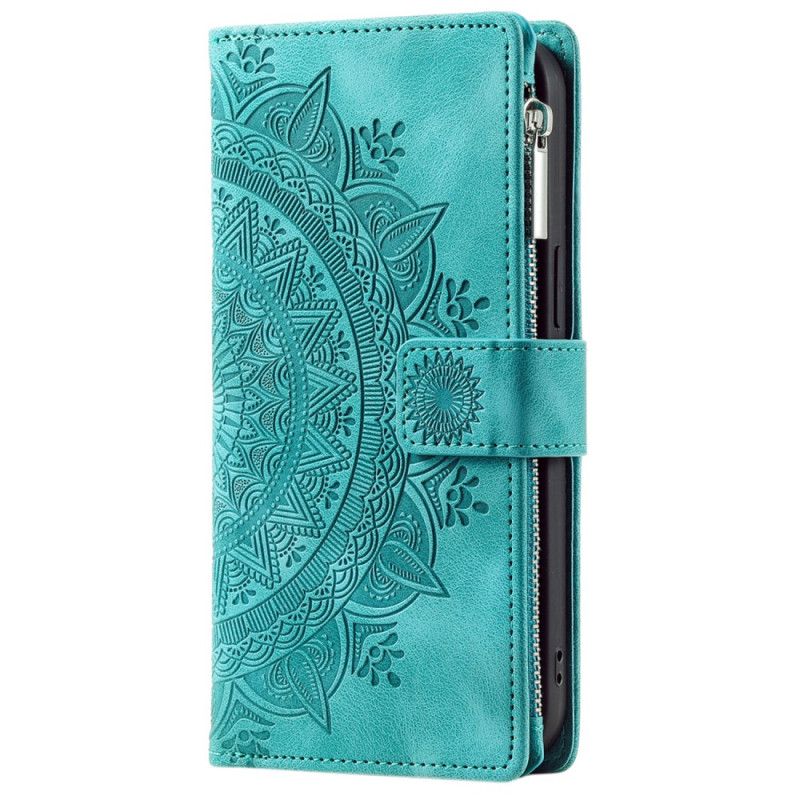 Etui Folio iPhone 16 Pro Portfel Z Efektem Zamszu W Kształcie Mandali Etui Ochronne