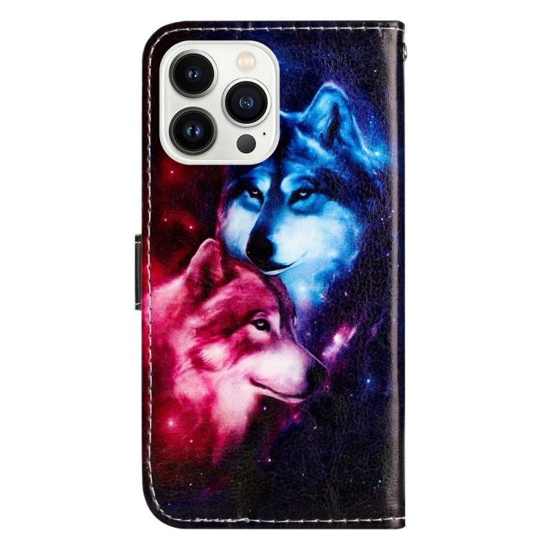 Etui Folio iPhone 16 Pro Wilki Na Smyczy