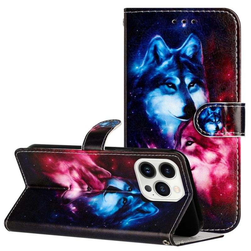 Etui Folio iPhone 16 Pro Wilki Na Smyczy