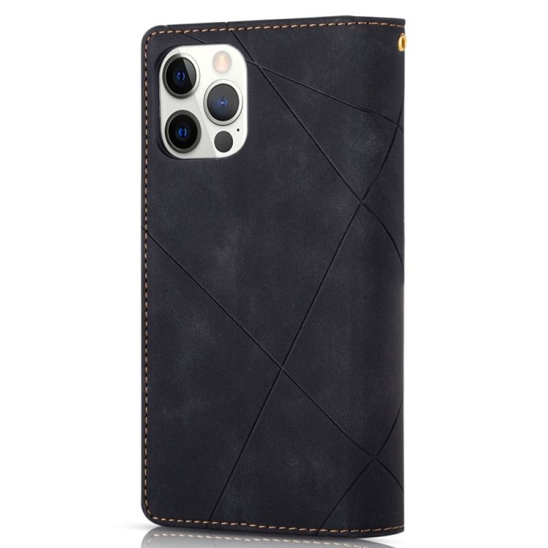 Etui Folio iPhone 16 Pro Wzór Geometryczny Portfela Etui Ochronne