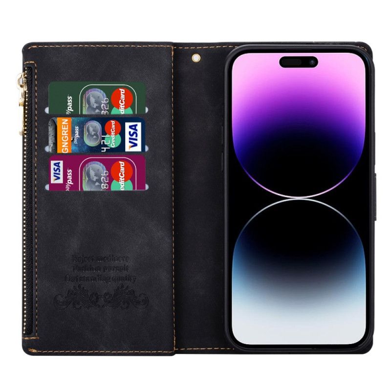 Etui Folio iPhone 16 Pro Wzór Geometryczny Portfela Etui Ochronne